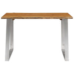 Dining Table Durable Solid Acacia Wood, Steel