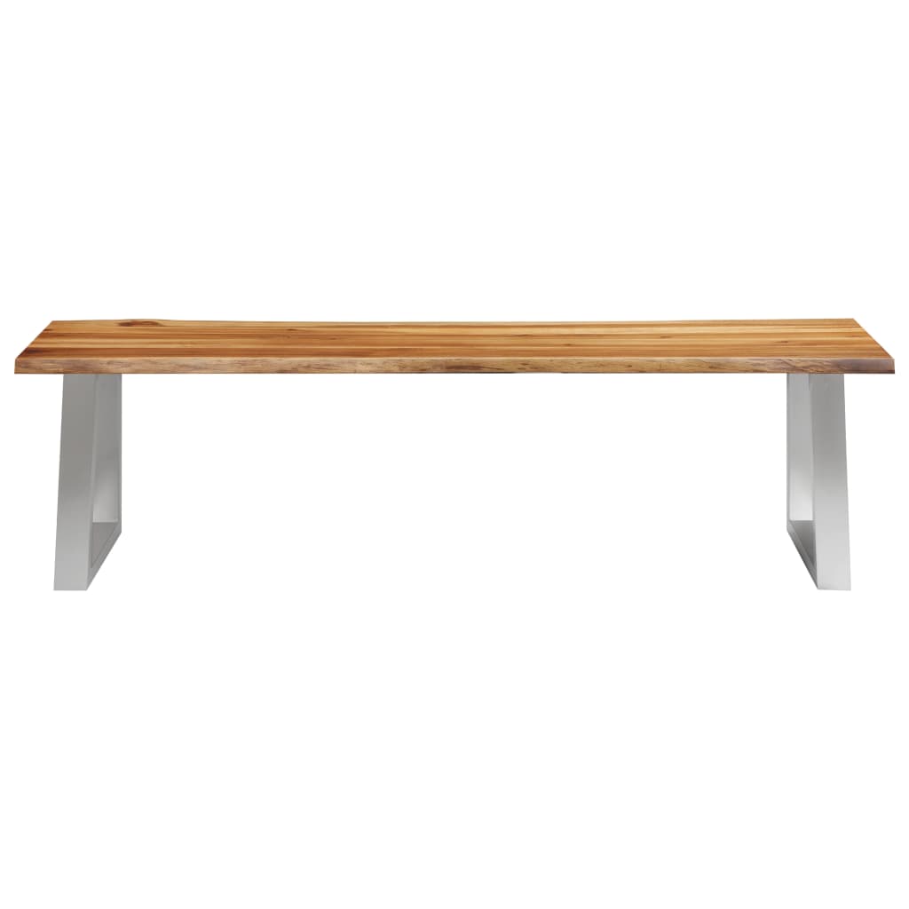Bench 160 cm Solid Acacia Wood and Stainless Steel
