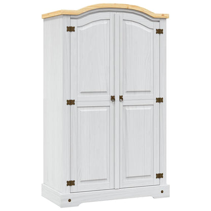 Mexican Pine Wardrobe 2 Door White Rustic | HomeAndLiving