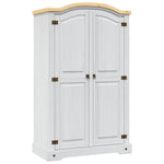 Mexican Pine Wardrobe 2 Door White Rustic | HomeAndLiving
