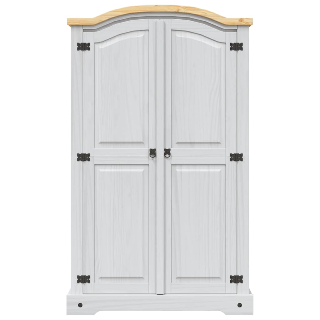 Mexican Pine Wardrobe 2 Door White Rustic | HomeAndLiving