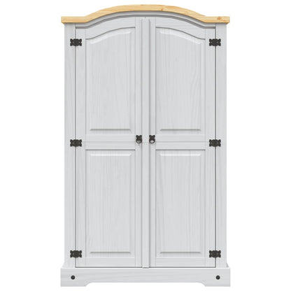 Mexican Pine Wardrobe 2 Door White Rustic | HomeAndLiving