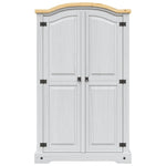 Mexican Pine Wardrobe 2 Door White Rustic | HomeAndLiving