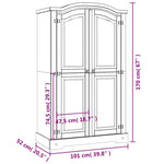 Mexican Pine Wardrobe 2 Door White Rustic | HomeAndLiving