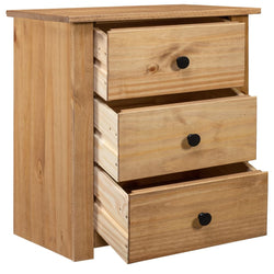 Solid Pine Bedside Table 3 Drawer Cabinet | HomeAndLiving
