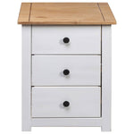 Bedside Table 3 Drawer White Pine Wood | HomeAndLiving