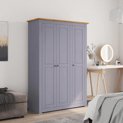 3-Door Wardrobe Grey Pine Panama Range