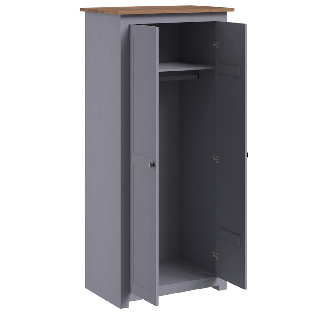 Solid Pine Wood Wardrobe Cabinet Panama Range Clothes Storage with Hanging Rail