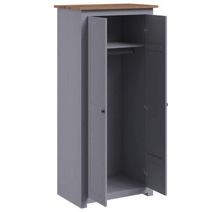 Solid Pine Wood Wardrobe Cabinet Panama Range Clothes Storage with Hanging Rail