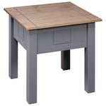 Panama Range Grey Pine Wood Side Table 50.5cm Modern Furniture