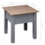 Panama Range Grey Pine Wood Side Table 50.5cm Modern Furniture