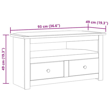 Corner Tv Cabinet Solid Pine 93x49x49cm