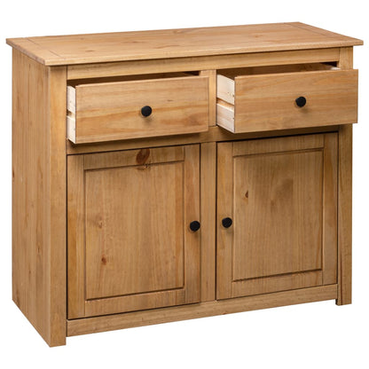 Solid Pine Sideboard Natural 93x40x80cm