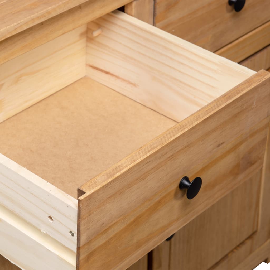 Solid Pine Sideboard Natural 93x40x80cm