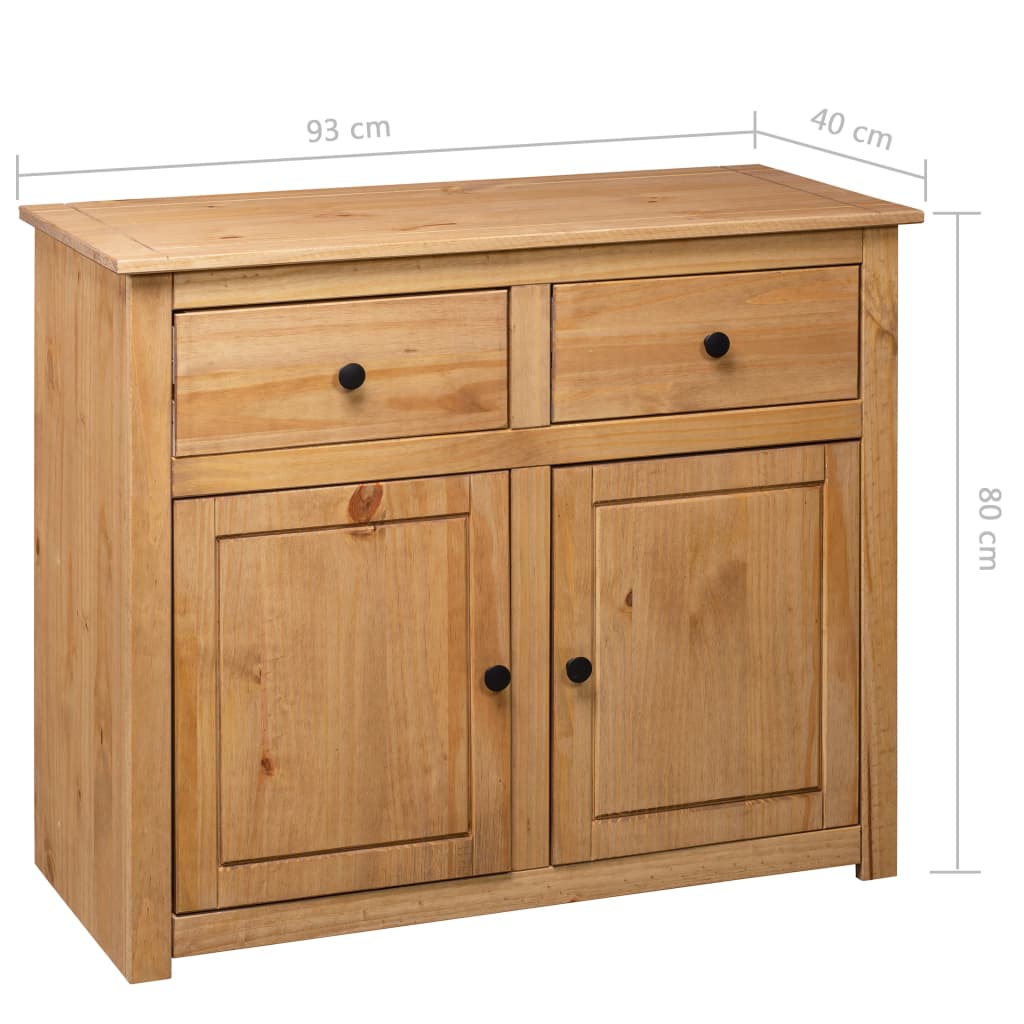 Solid Pine Sideboard Natural 93x40x80cm