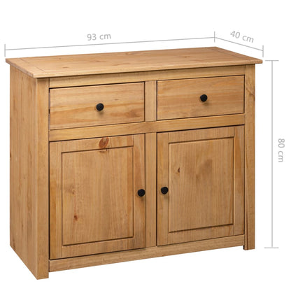 Solid Pine Sideboard Natural 93x40x80cm