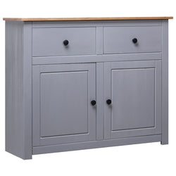 Grey Solid Pinewood Sideboard 93x40x80cm Storage Cabinet Home Use