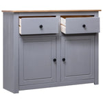 Grey Solid Pinewood Sideboard 93x40x80cm Storage Cabinet Home Use