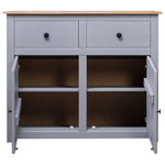 Grey Solid Pinewood Sideboard 93x40x80cm Storage Cabinet Home Use