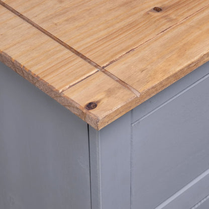 Grey Solid Pinewood Sideboard 93x40x80cm Storage Cabinet Home Use