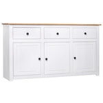 Solid Pine Sideboard White 135cm 3 Drawer | HomeAndLiving