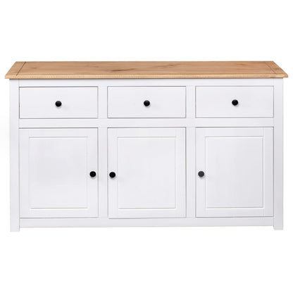 Solid Pine Sideboard White 135cm 3 Drawer | HomeAndLiving