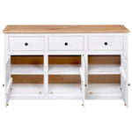 Solid Pine Sideboard White 135cm 3 Drawer | HomeAndLiving