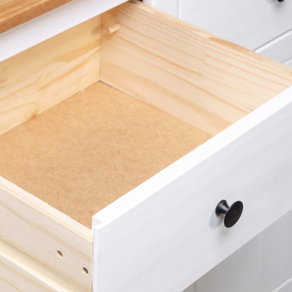 Solid Pine Sideboard White 135cm 3 Drawer | HomeAndLiving
