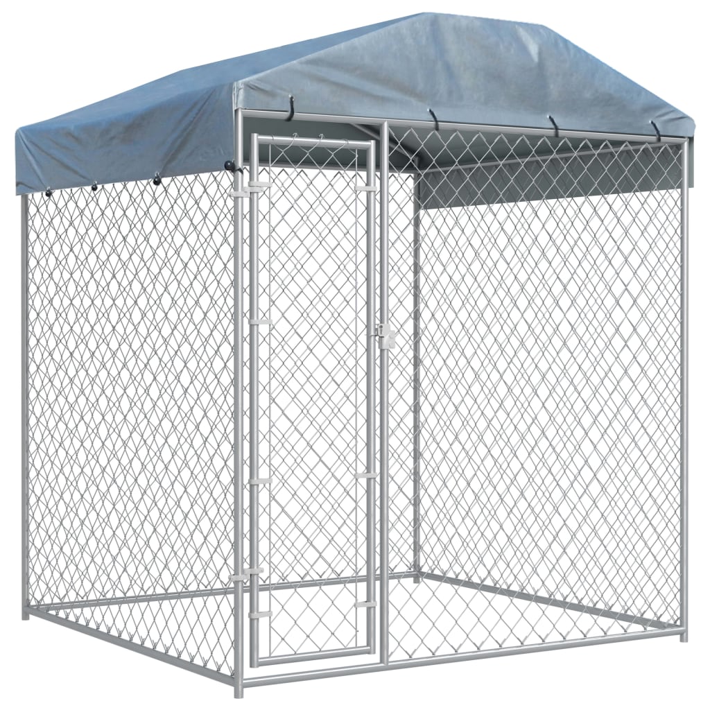 Outdoor Dog Kennel with Canopy 'Top