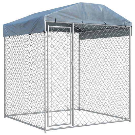 Outdoor Dog Kennel with Canopy 'Top