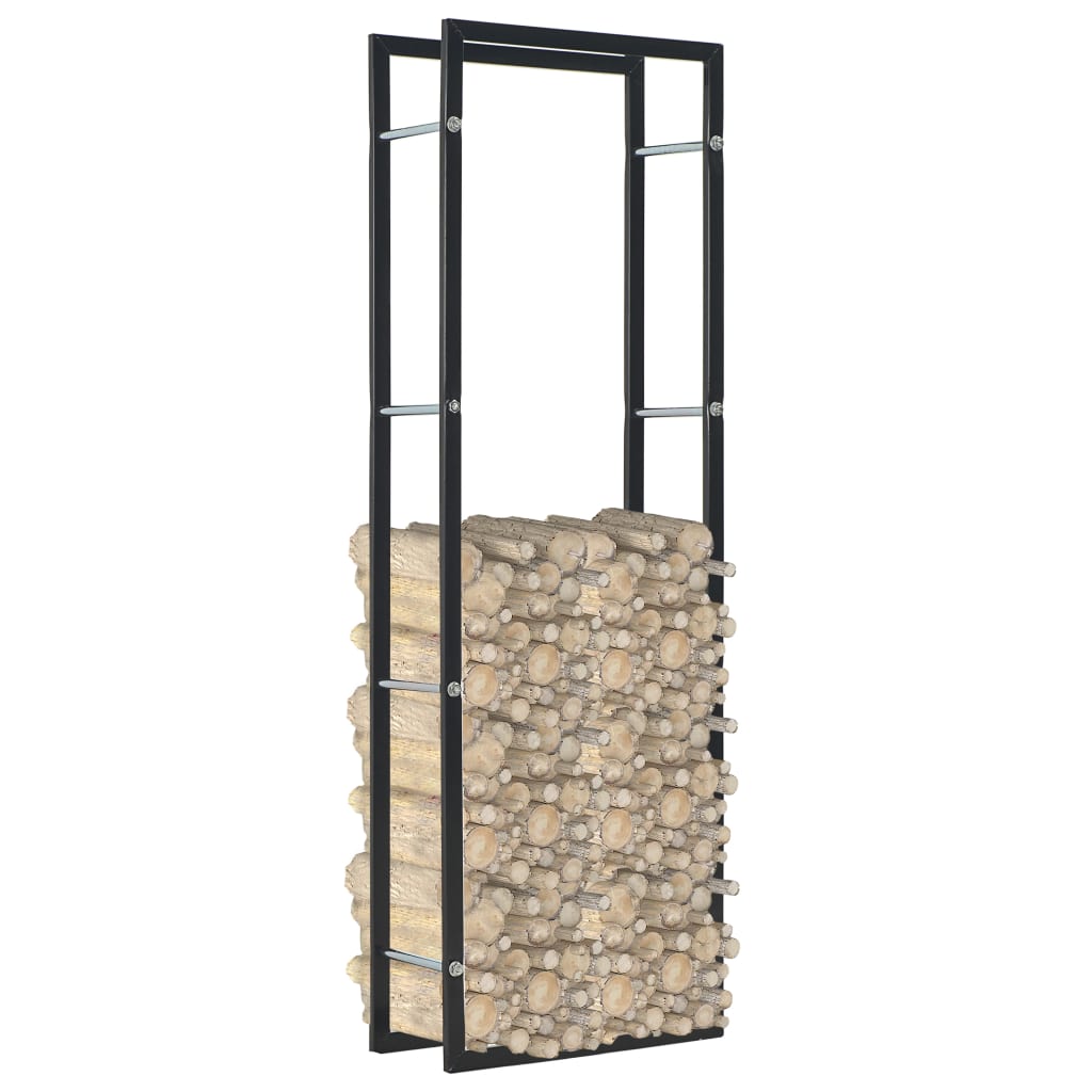 Firewood Rectangular Rack Black Steel