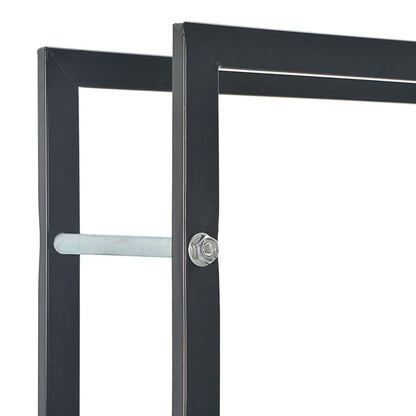 Firewood Rectangular Rack Black Steel