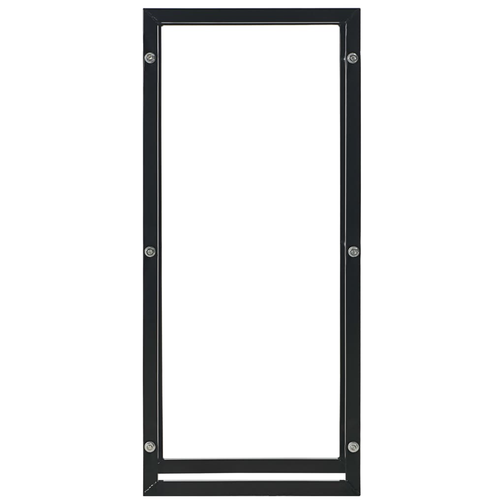 Firewood Rack Black Heavy Duty Steel