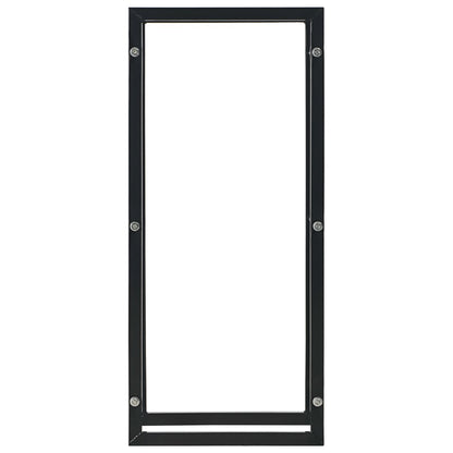 Firewood Rack Black Heavy Duty Steel
