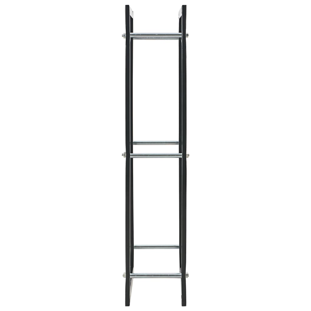 Firewood Rack Black Heavy Duty Steel