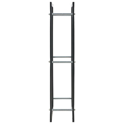 Firewood Rack Black Heavy Duty Steel