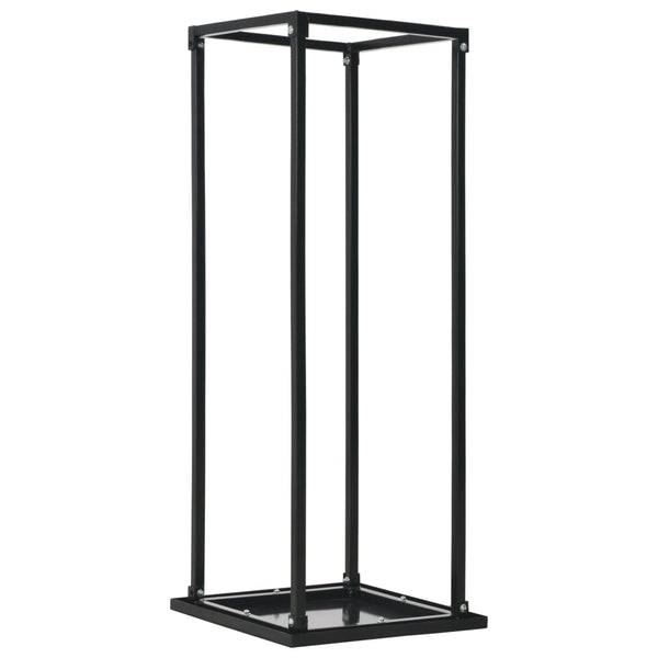  Firewood Rack with Base Black Steel