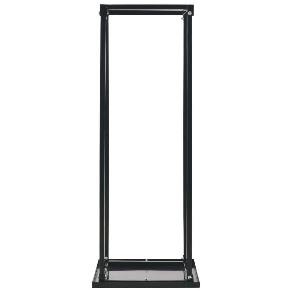 Firewood Rack with Base Black Steel
