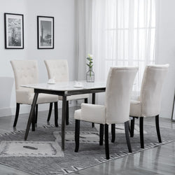 Dining Chairs with Armrests 4 pcs Beige Fabric