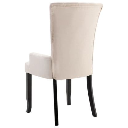 Dining Chairs with Armrests 6 pcs Beige Fabric