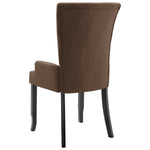 Dining Chairs with Armrests 2 pcs Brown Fabric