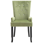 Dining Chair with Armrests 2 pcs Light Green Velvet