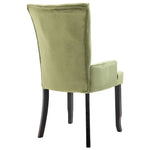 Dining Chair with Armrests 2 pcs Light Green Velvet