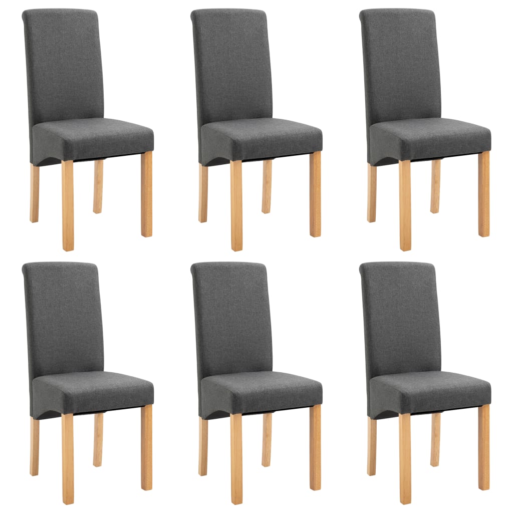 Dining Chairs 6 pcs Grey Fabric - 42×54.5×96cm