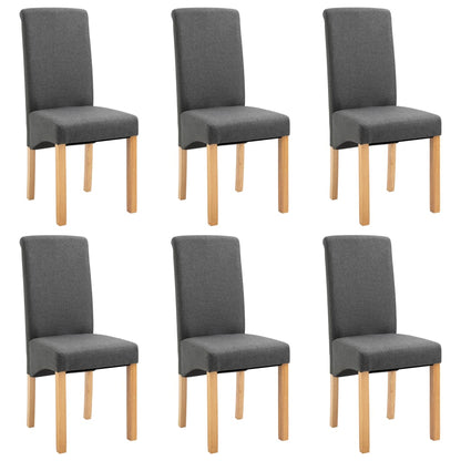 Dining Chairs 6 pcs Grey Fabric - 42×54.5×96cm