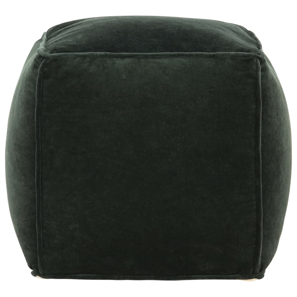 Pouffe Cotton Velvet  Forest Green