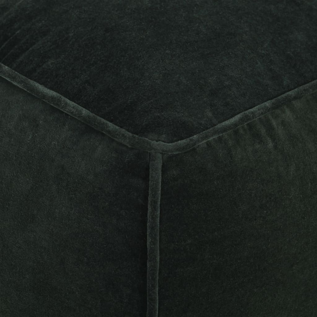 Pouffe Cotton Velvet  Forest Green