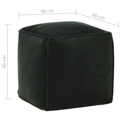 Pouffe Cotton Velvet  Forest Green
