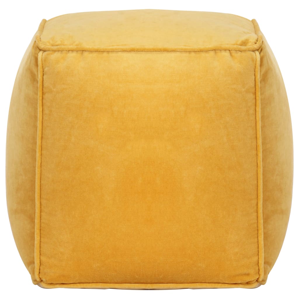 Pouffe Cotton Velvet Yellow