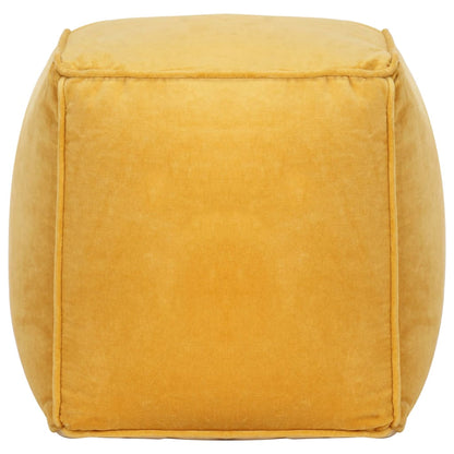 Pouffe Cotton Velvet Yellow